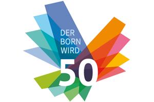 buntes Logo "Der Born wird 50"