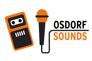 Logo Osdorf Sounds ( Mikrofon und Kassettenrecorder)
